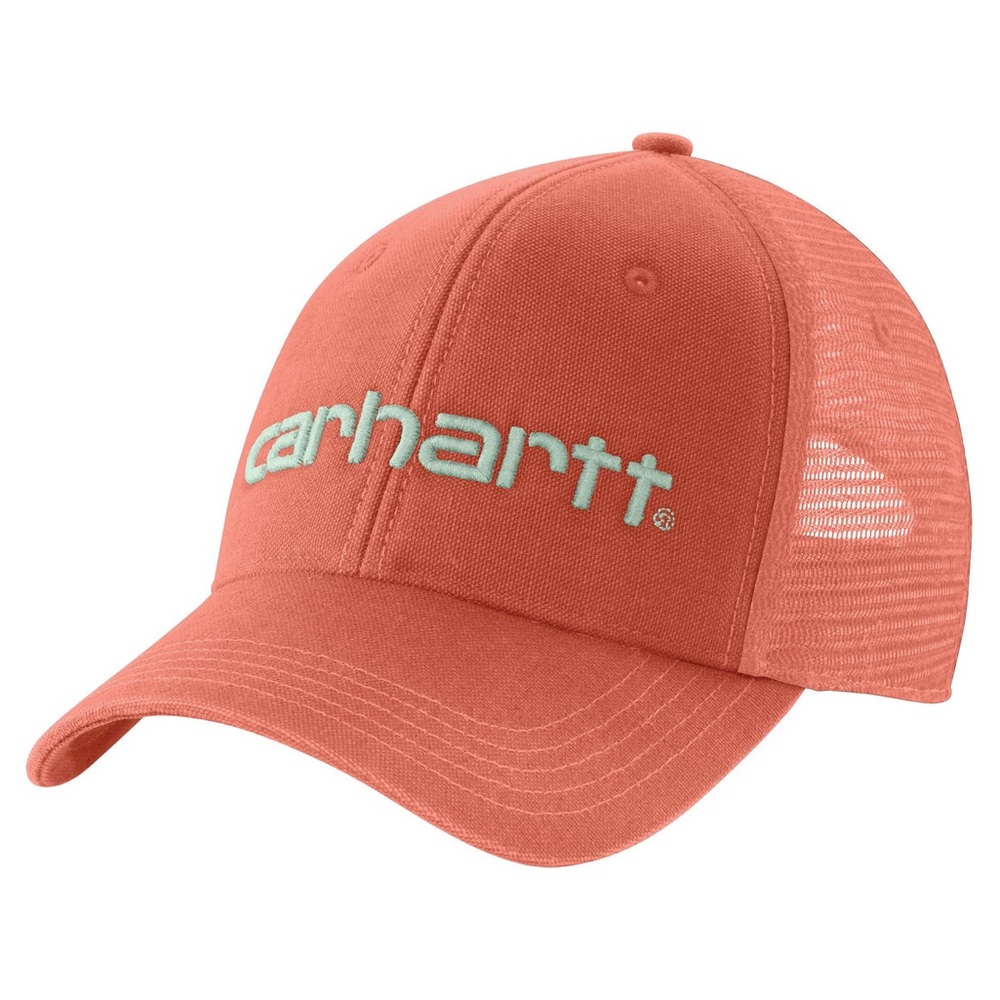 CARHARTT Trucker Hat Canvas Mesh Back Logo Desert Orange Adjustable Unisex NWT